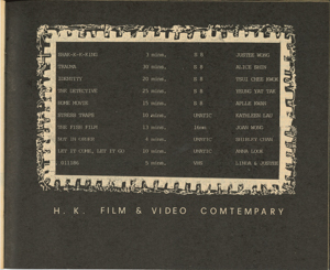  另類：電影及錄像節1986 (內有黑鳥一頁） 火鳥電影會, 藝術中心 