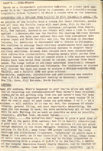 Conference for a nuclear free Pacific in Fiji island, 1-6 April, '75.