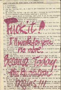   對不起，我又遲到上班了，因爲…  