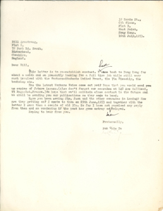  Letter from Mok Chiu Yu to Bill Armstrong MOK, Chiu Yu 