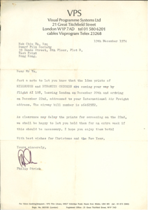  Letter from Philip Strick to Mok Chiu Yu STRICK, Philip 