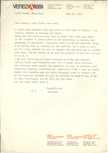  Letter from Marianne Enckell (Geneva, VENEZIA1984) to Flora, Mok Chiu Yu and others ENCKELL, Marianne 