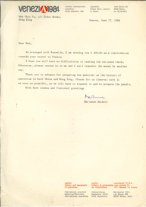  Letter from Marianne Enckell to Mok Chiu-yu  