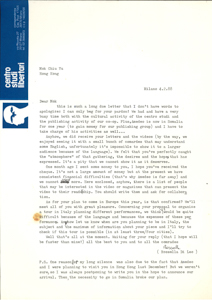  Letter from Rossella Di Leo to Mok Chiu Yu ROSSELLA, O.M. 