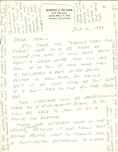  Letter from Robert J. Palmer PALMER, Robert J. 
