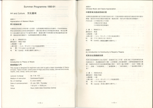  香港理工大學1990年-1991年夏季課程介紹  