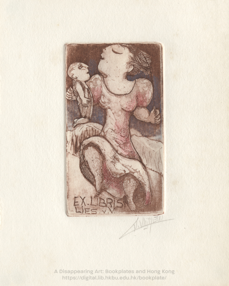 bookplate 藏書票 Ex Libris Association VAN VLIJMEN, Lies 