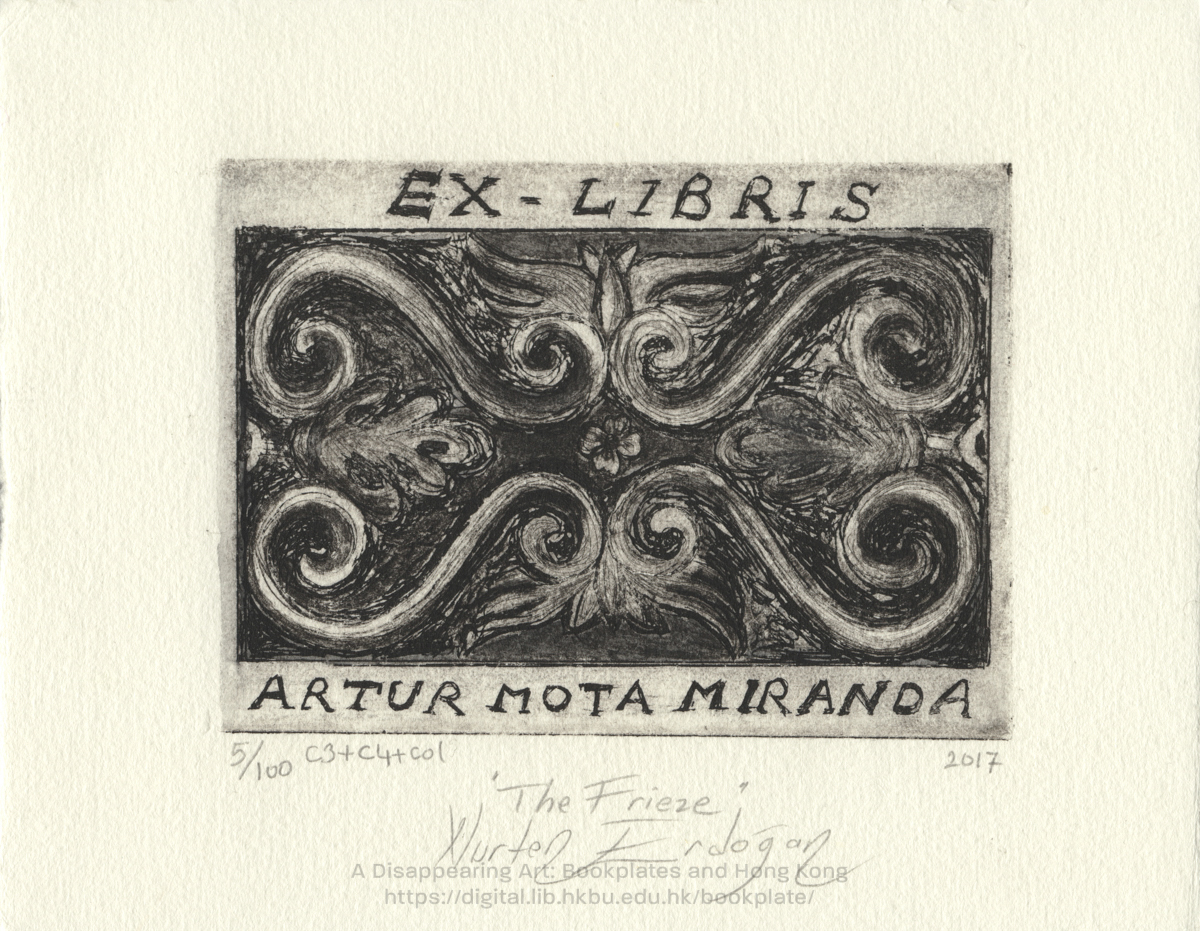 bookplate 藏書票 Ex Libris Association ERDOGAN, Nurten 