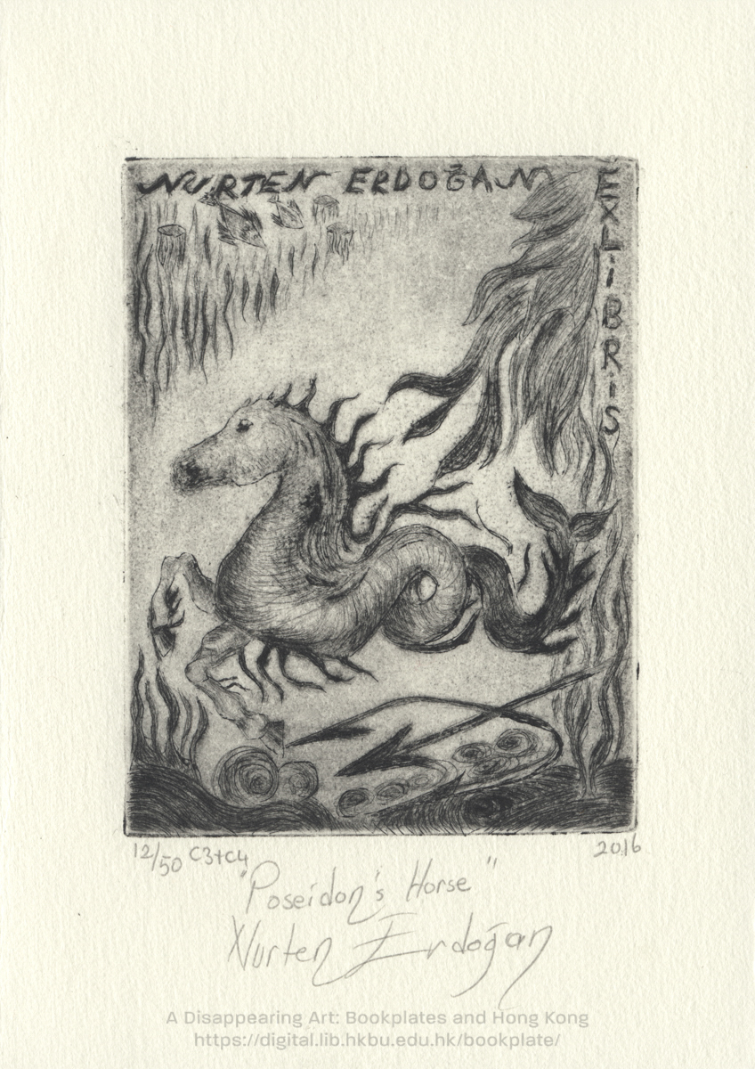 bookplate 藏書票 Ex Libris Association ERDOGAN, Nurten 