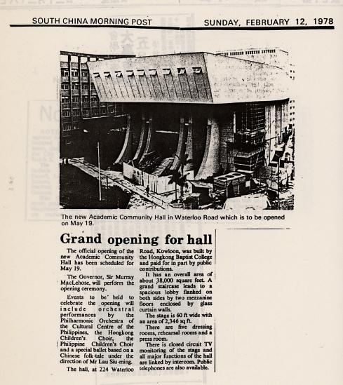 Grand opening for hall