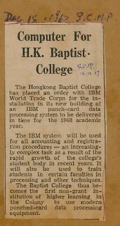 Computer For H.K. Baptist. College