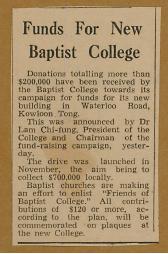 Funds For New Baptist College