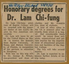 Honorary degrees for Dr. Lam Chi-fung