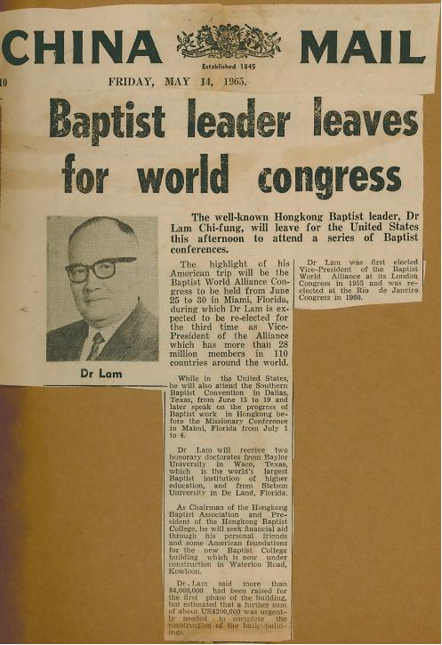 Baptist leader leaves for world congress